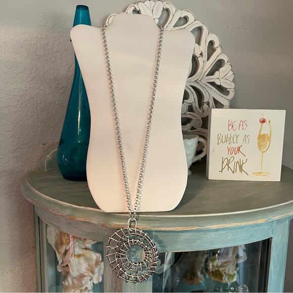 Karine Sultan Silver Tone Pendant Necklace NEW - Picture 7 of 11